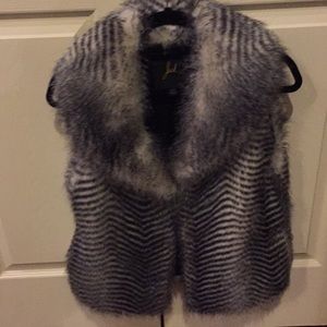 Chinchilla style faux fur vest